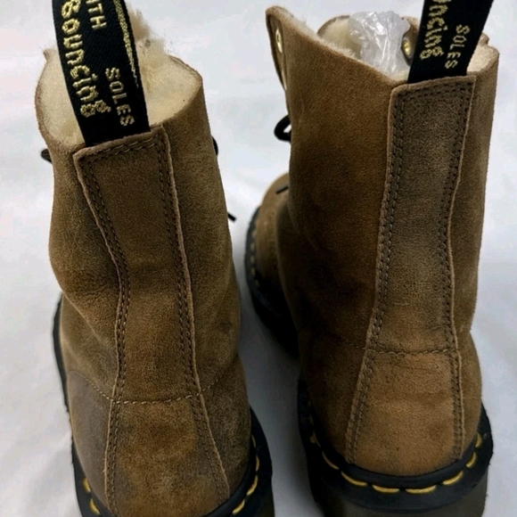 Dr. Martens Brown Leather Fur Lining  Women's Hiking Boots Size 7 - Picture 5 of 10